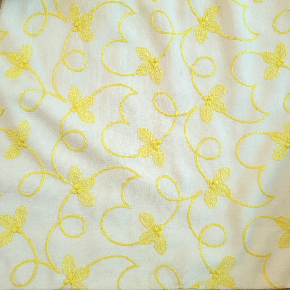 🐥 VTG Yellow & White 2-Pc Embroidered Dress Jacket Set Sz M - Picture 14 of 14